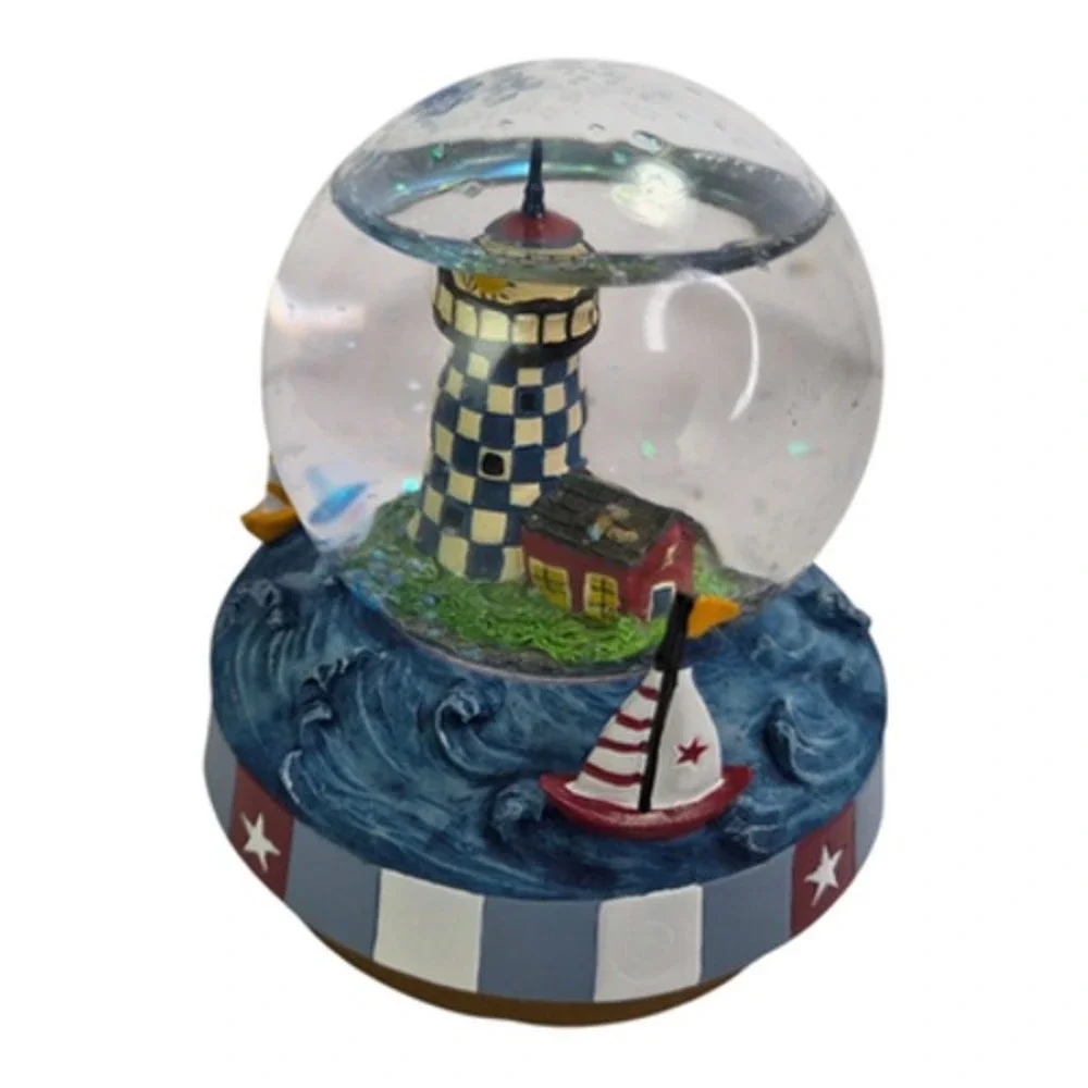 Yankee Candle Jar Topper Lighthouse Glitter Stars Globe Nautical Sailboats Blue